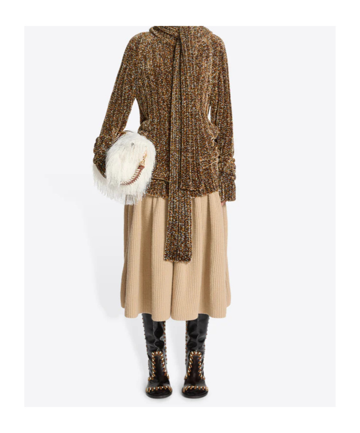 Dries Van Noten Fringed Shoulder Bag In White