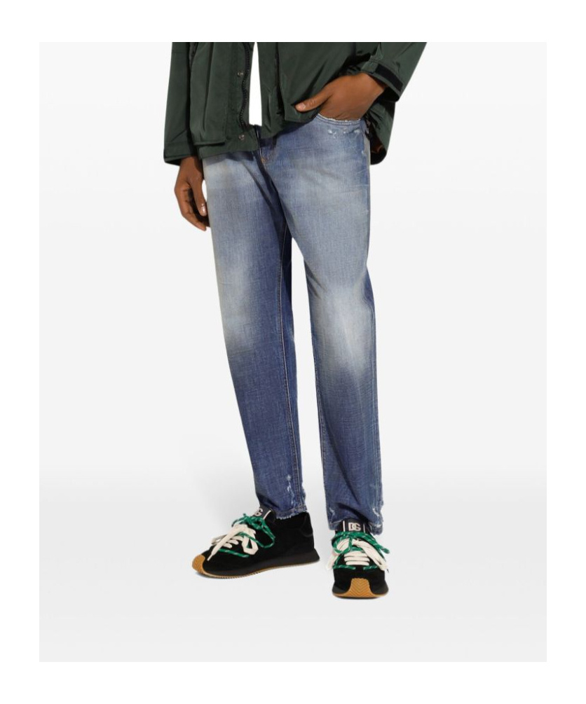 Dolce & Gabbana Slim-fit Cotton Jeans In Gray