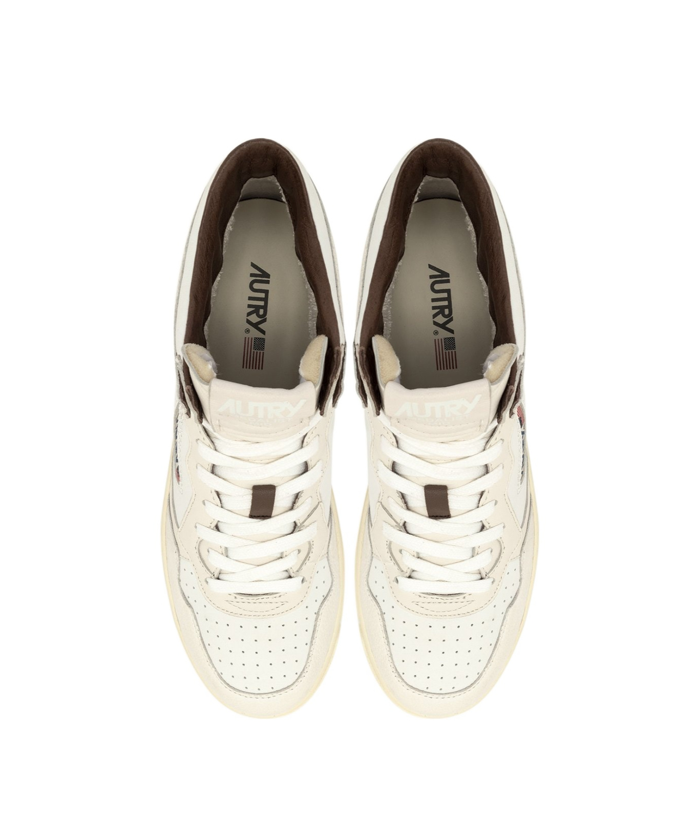 Shop Autry Lace-up High-top Casual Shoes In White
