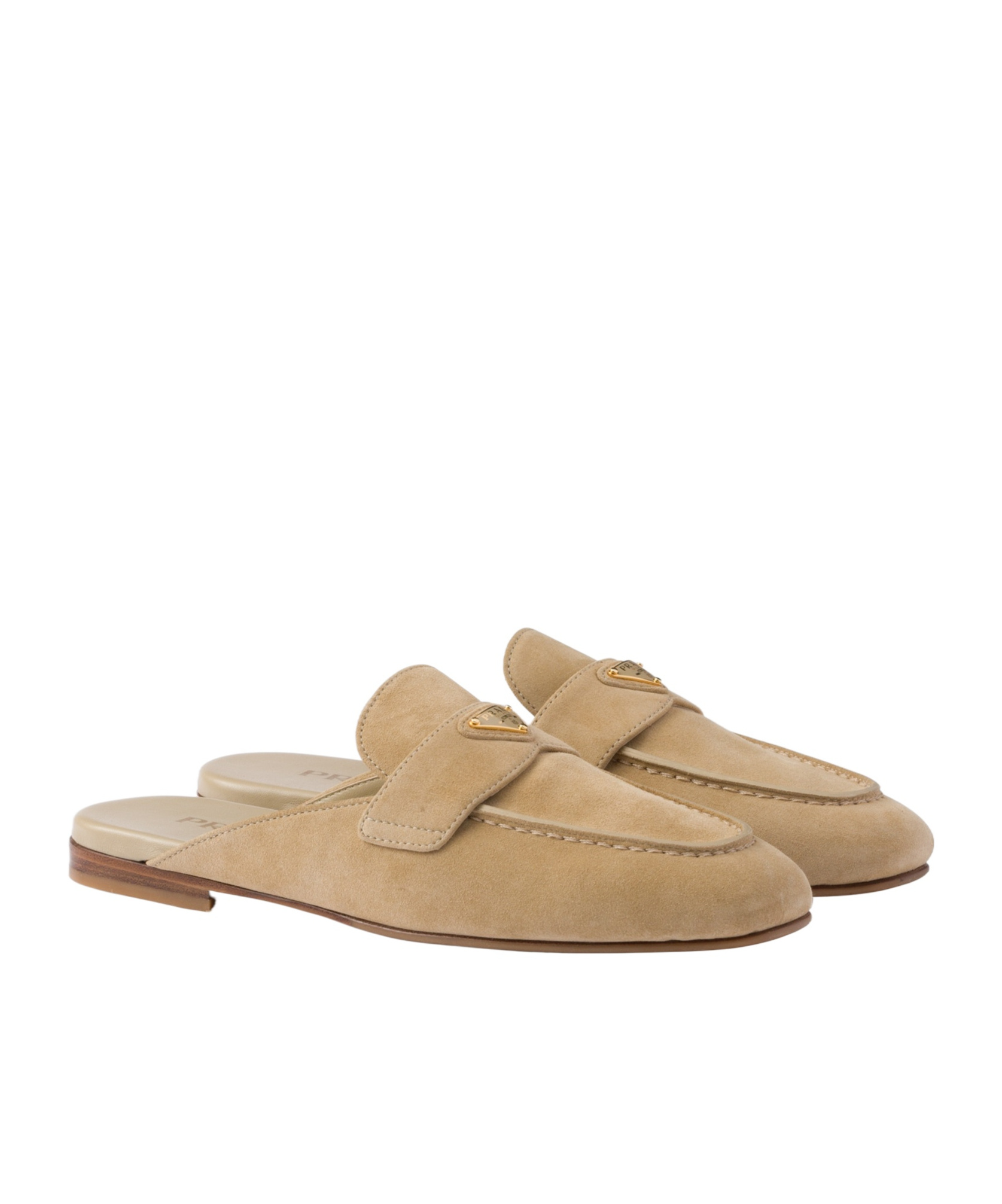 Prada Suede Mules In Brown