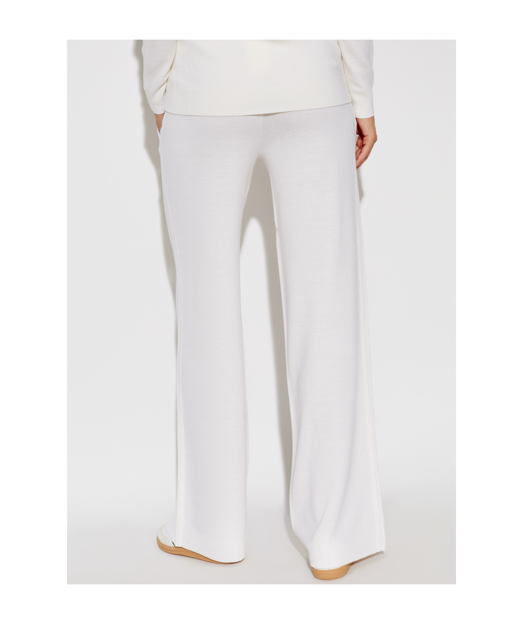 Max Mara Rio Cotton Blend Poplin Pants In White
