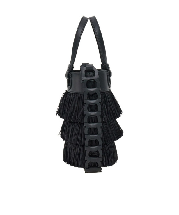 Ferragamo Fringed Tote Bag In Black
