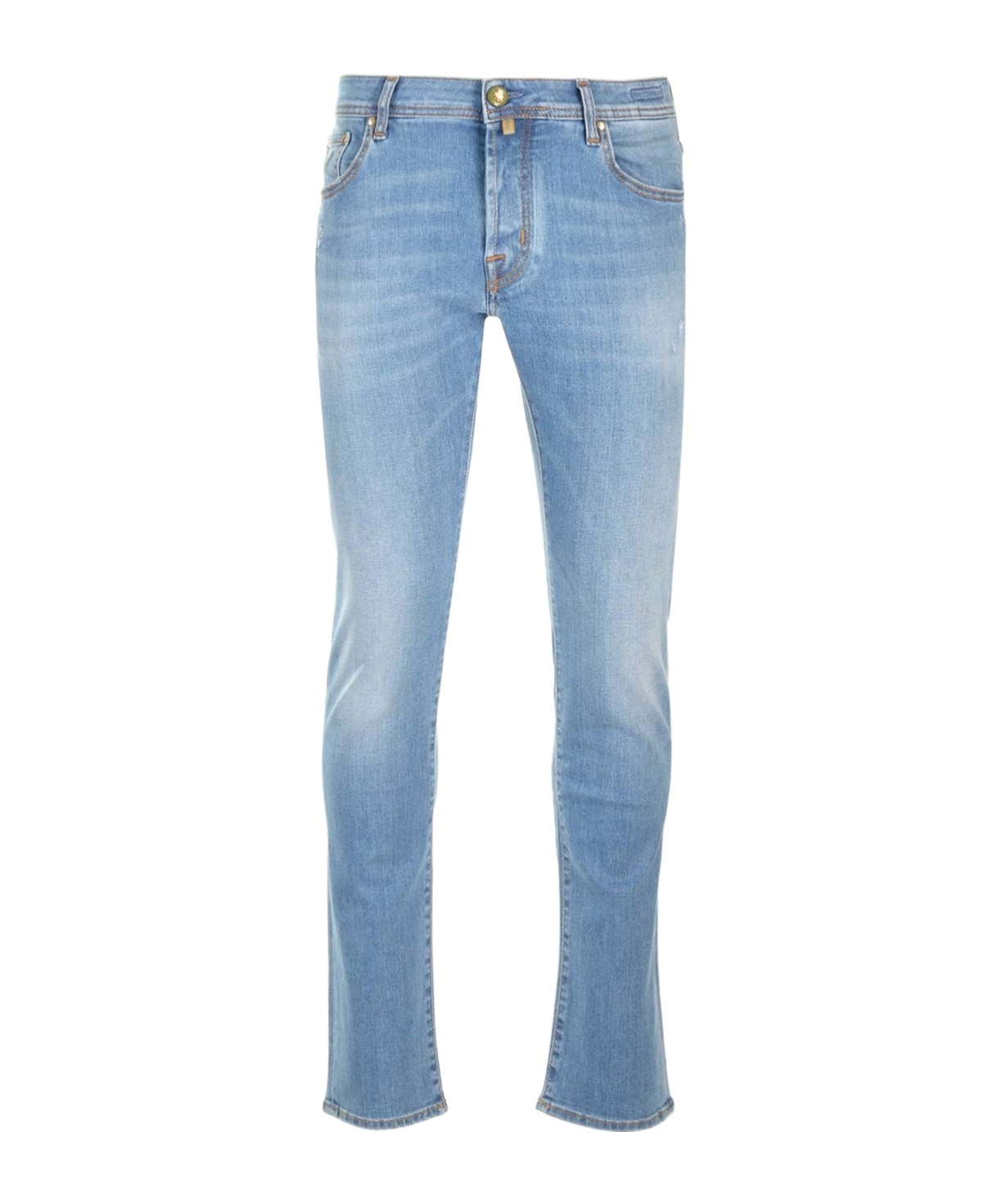 Shop Jacob Cohen Belt-loop Jeans In Light Blue
