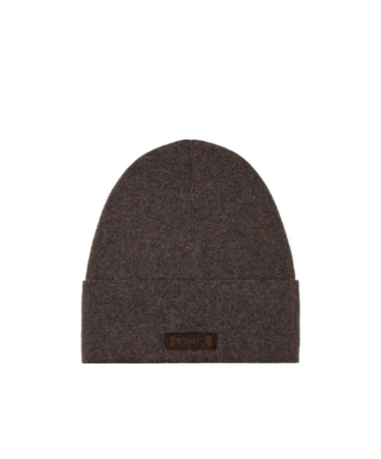 Dior Logo Patch Knitted Hat In Black