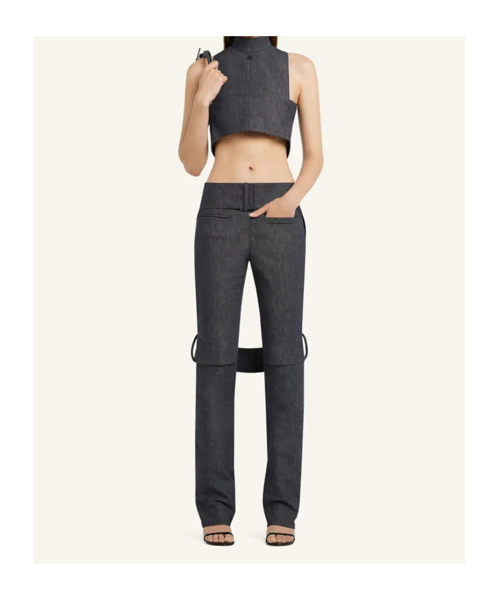 Courrèges Mock-neck Denim Top