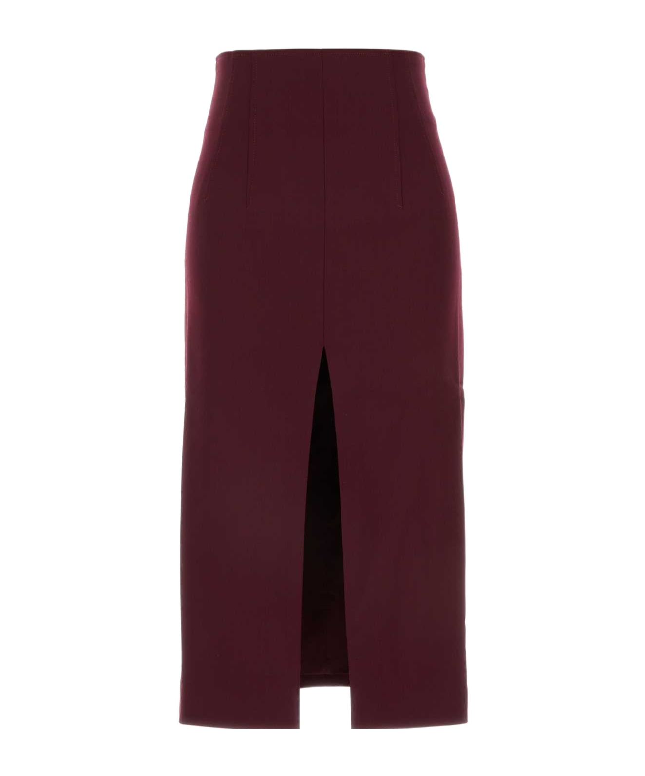 The Andamane Stephanie Burgundy Wool-blend Midi Skirt Women In Burgundy