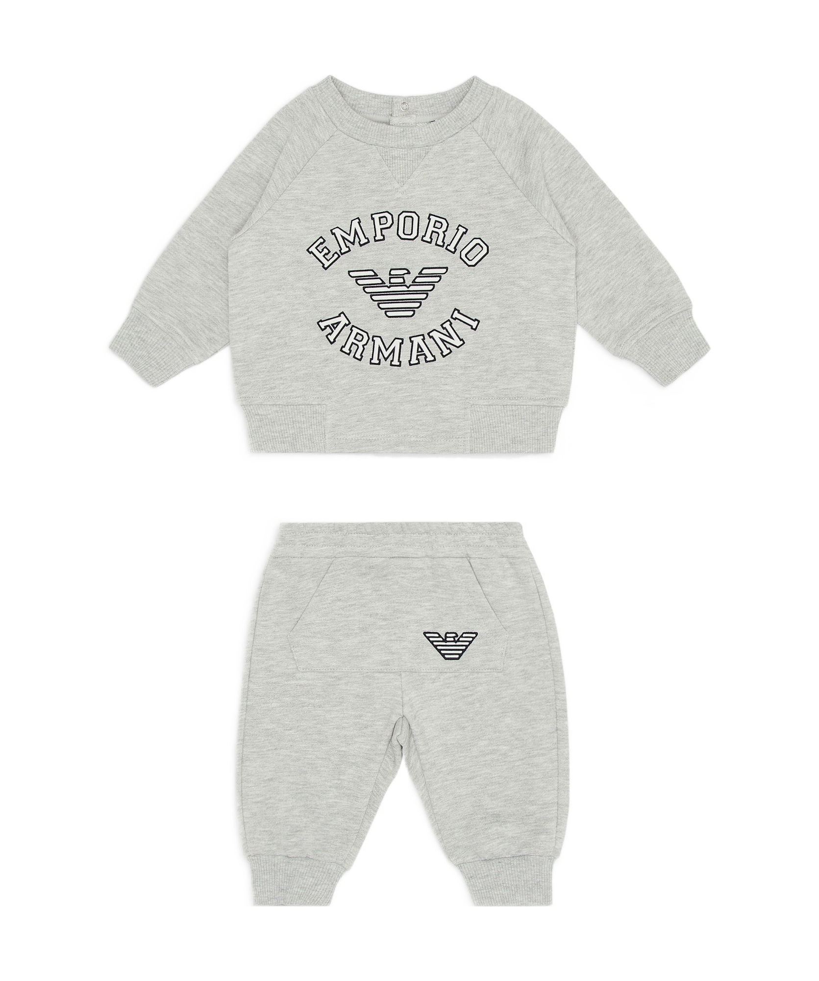 Emporio Armani Logo-embossed Mélange Tracksuit In White