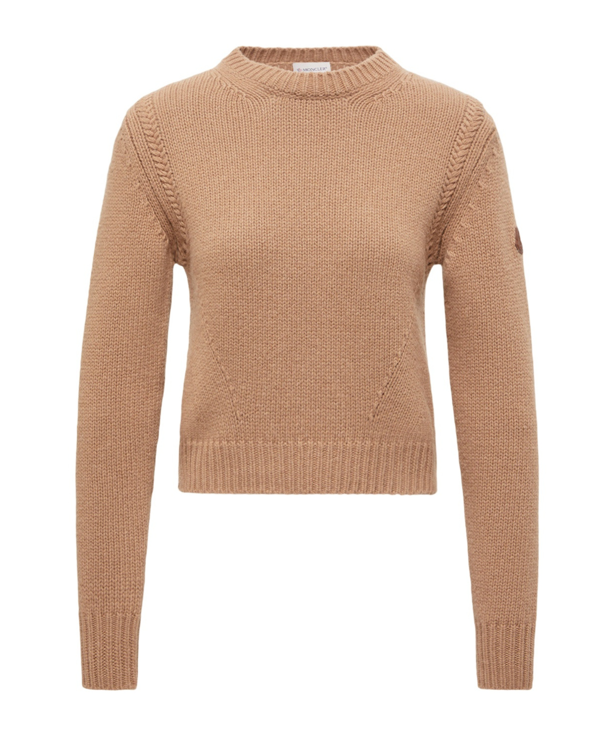 Moncler Ribbed-knit Jumper In Brown