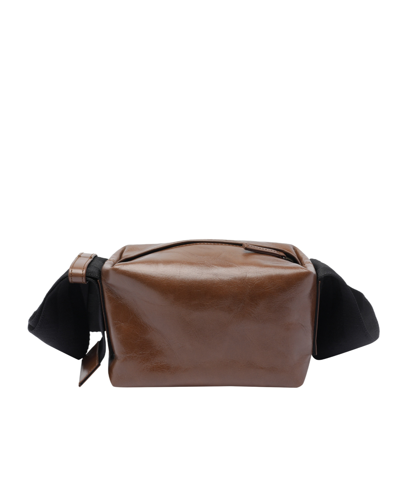 Uma Wang Textured Carbon Fiber Shoulder Bag With Adjustable Strap In Brown