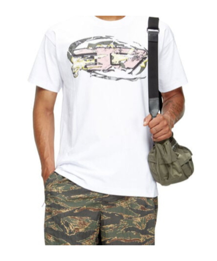 Diesel Norm Graphic Print Round Neck T-shirt In White