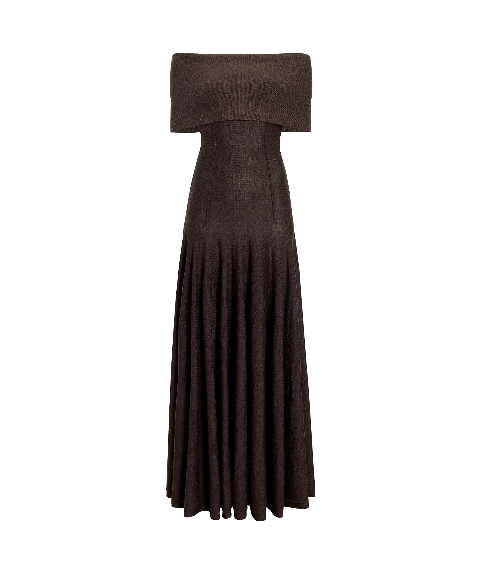 Khaite Bruna Off-the-shoulder Gathered Stretch-jersey Maxi Dress In Black