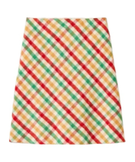 Miu Miu Checked Wool-blend Midi Skirt In Multi