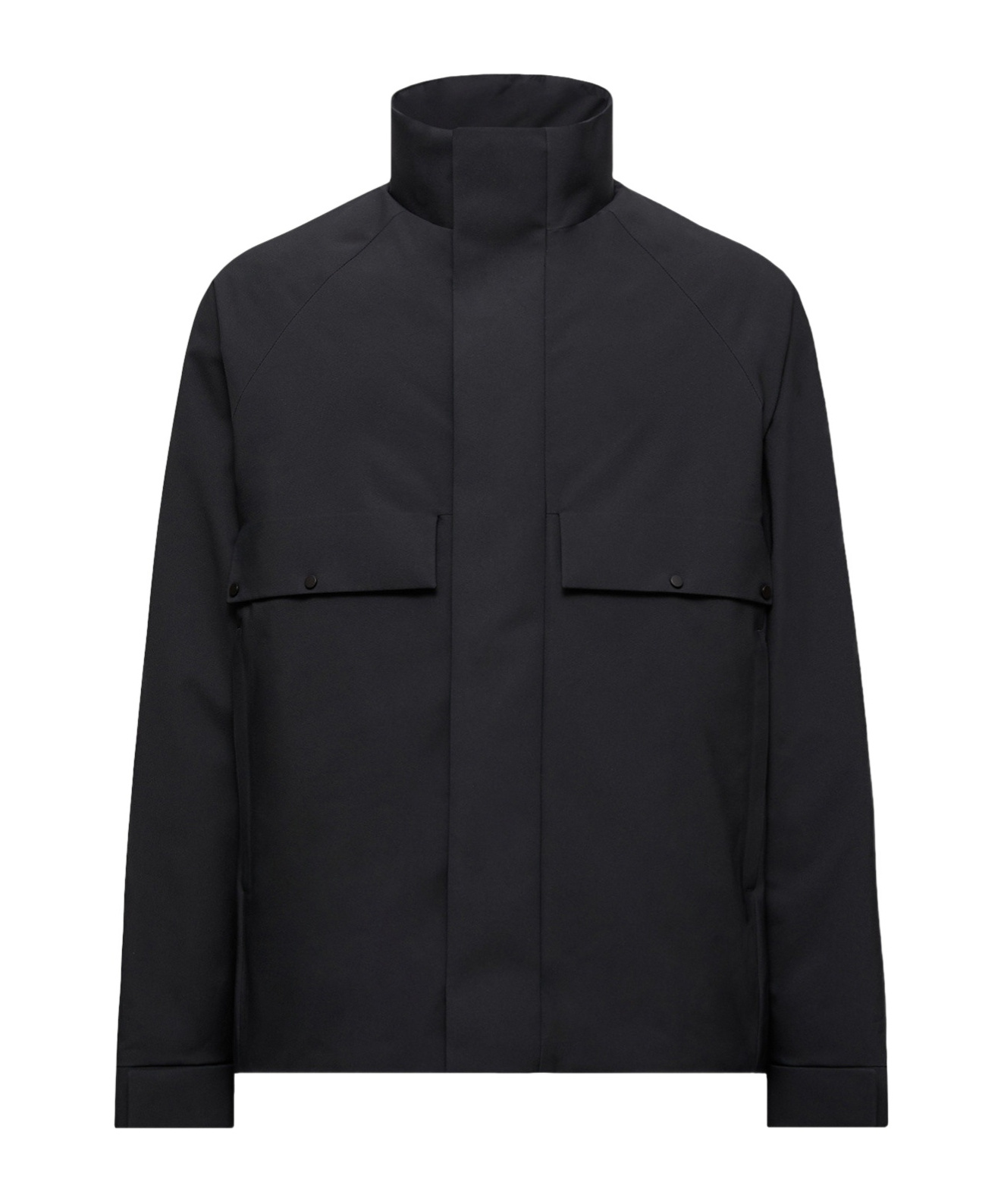 Moncler Egoutelles Jacket With Zipper And Button Closure In Black