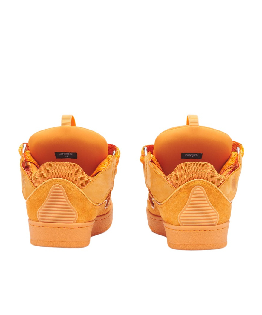 Lanvin Leather Curb Sneakers For Male In Orange