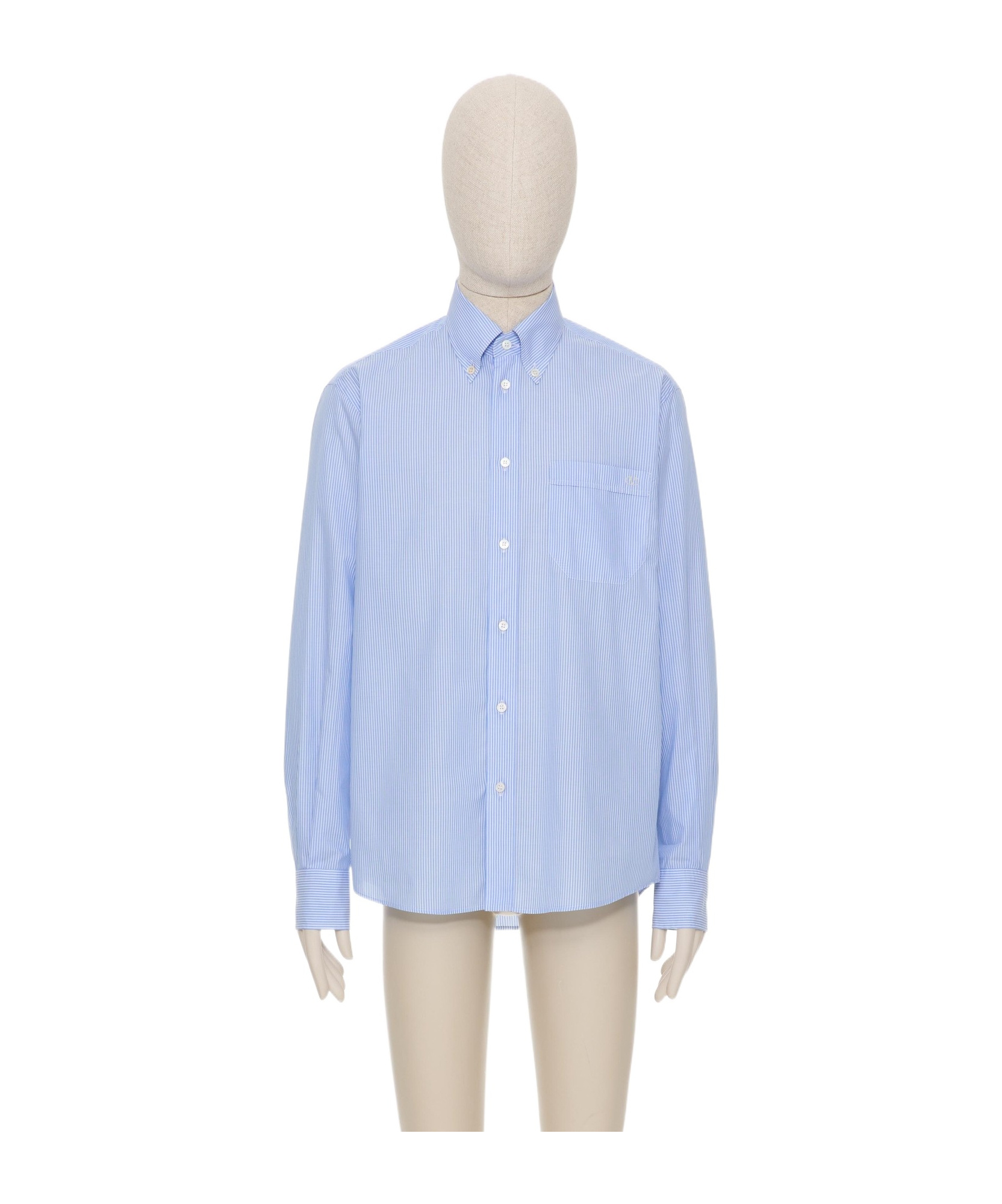 Valentino Vlogo Embroidered Long-sleeved Shirt In Blue