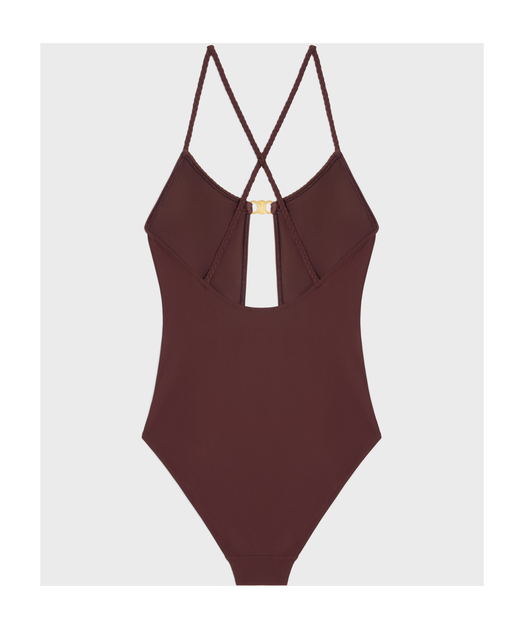 Celine Cut Out One Piece Swimsuit With Braided Detail In Red
