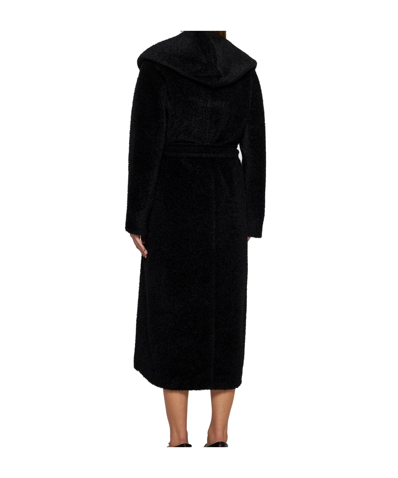 Max Mara Hooded Coat In Black