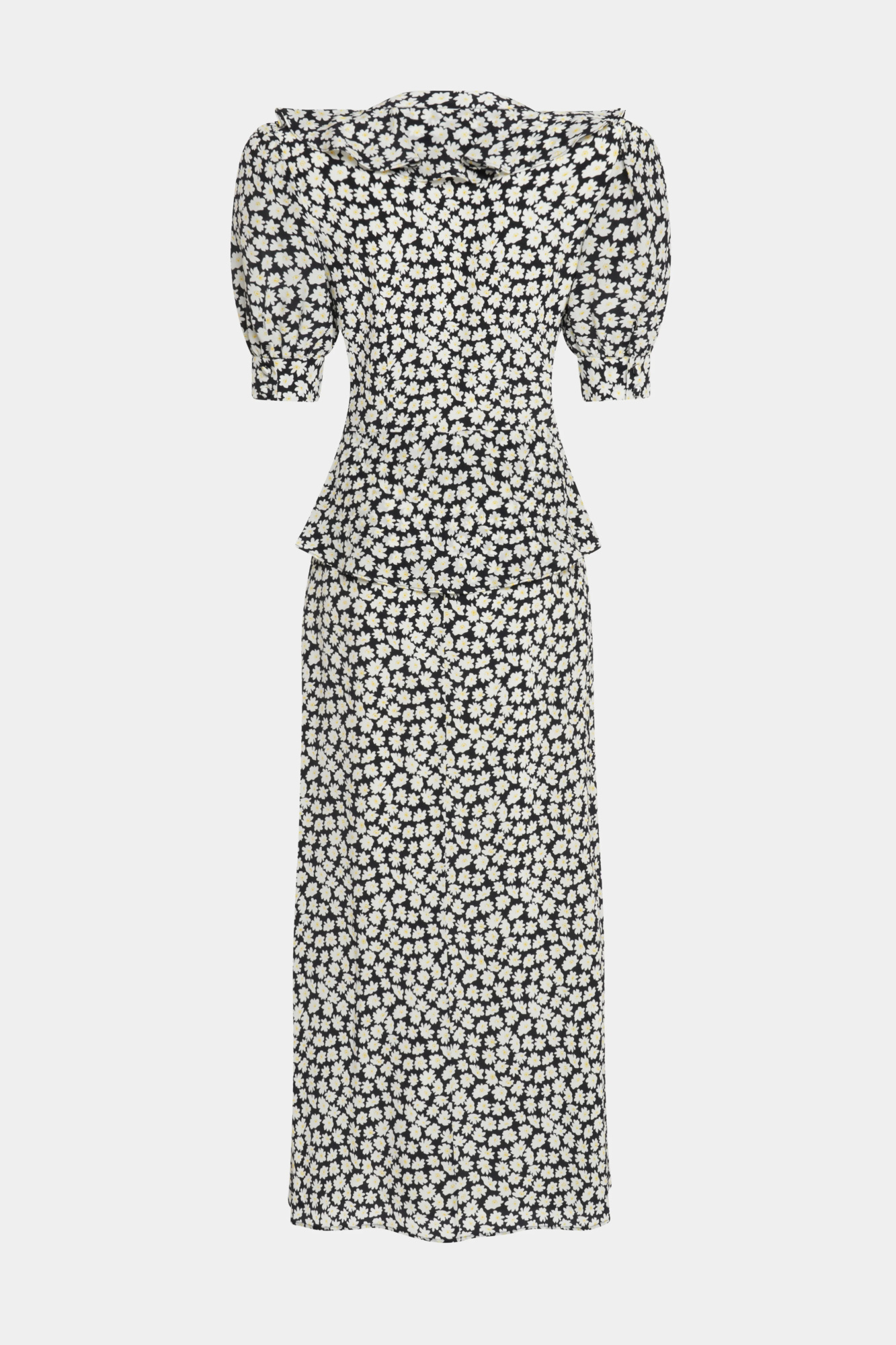 Alessandra Rich Small Flowers Print Dress In Gray