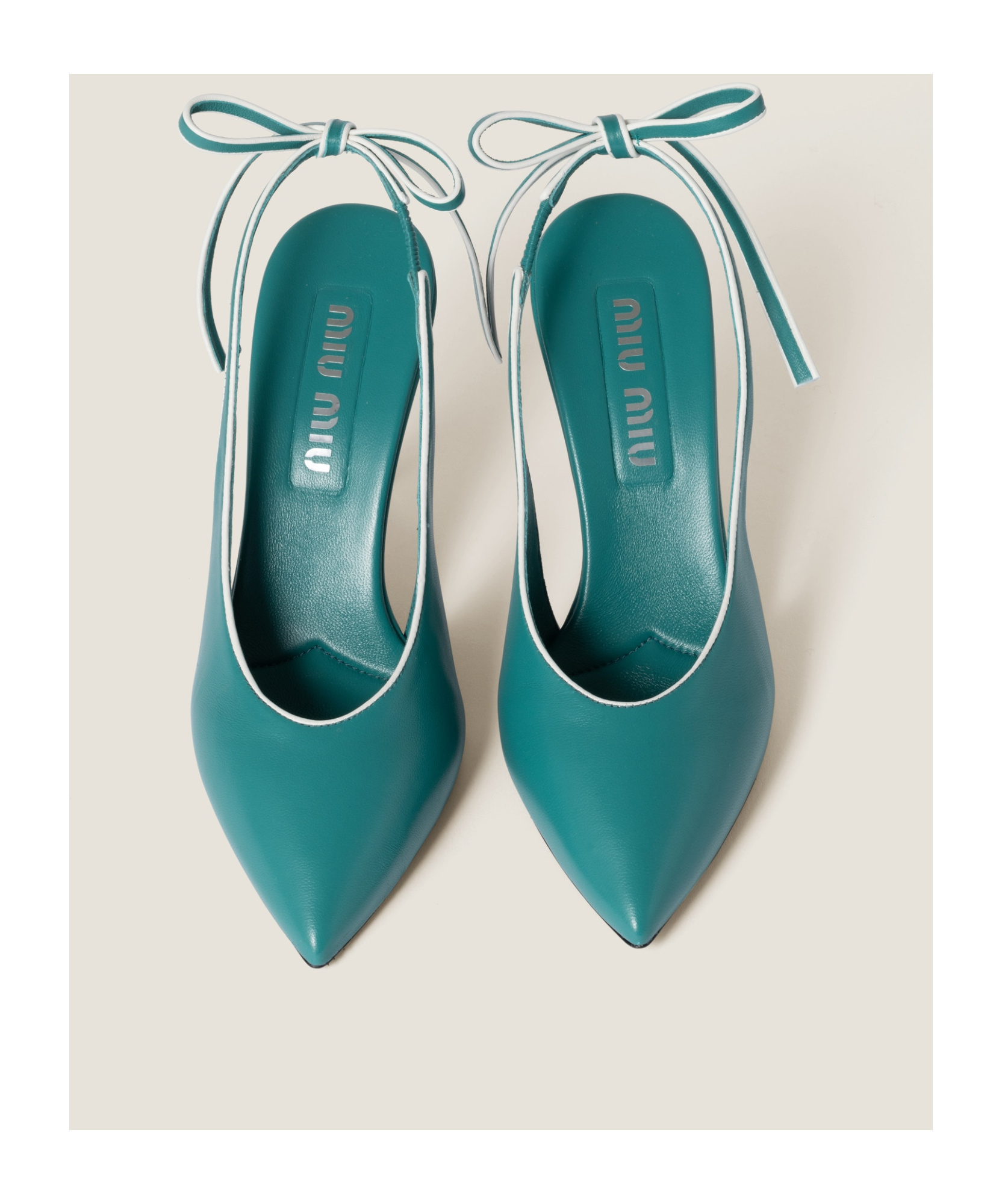 Shop Miu Miu Nappa Leather Slingback Pumps