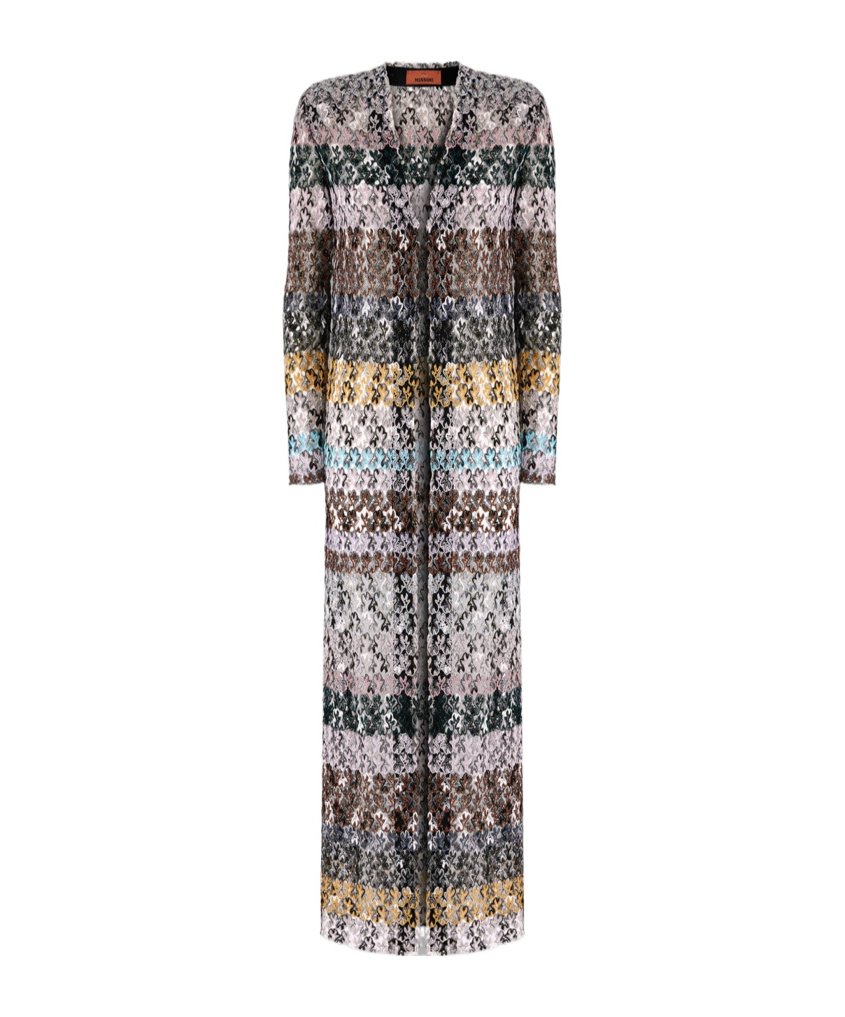 Missoni Long Cardigan With Lace Straps In Multi