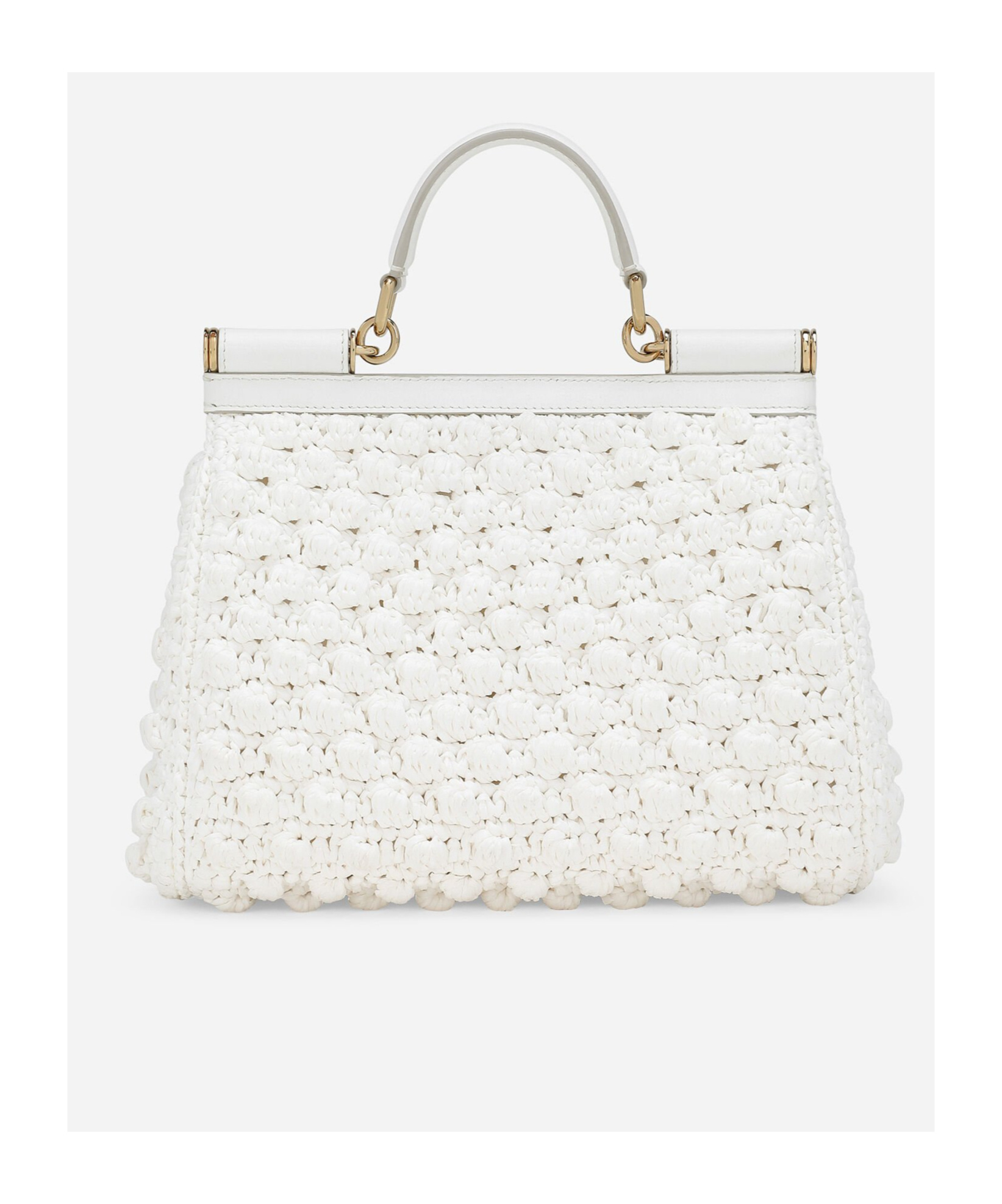Dolce & Gabbana Large Sicily Interwoven Tote Bag In White