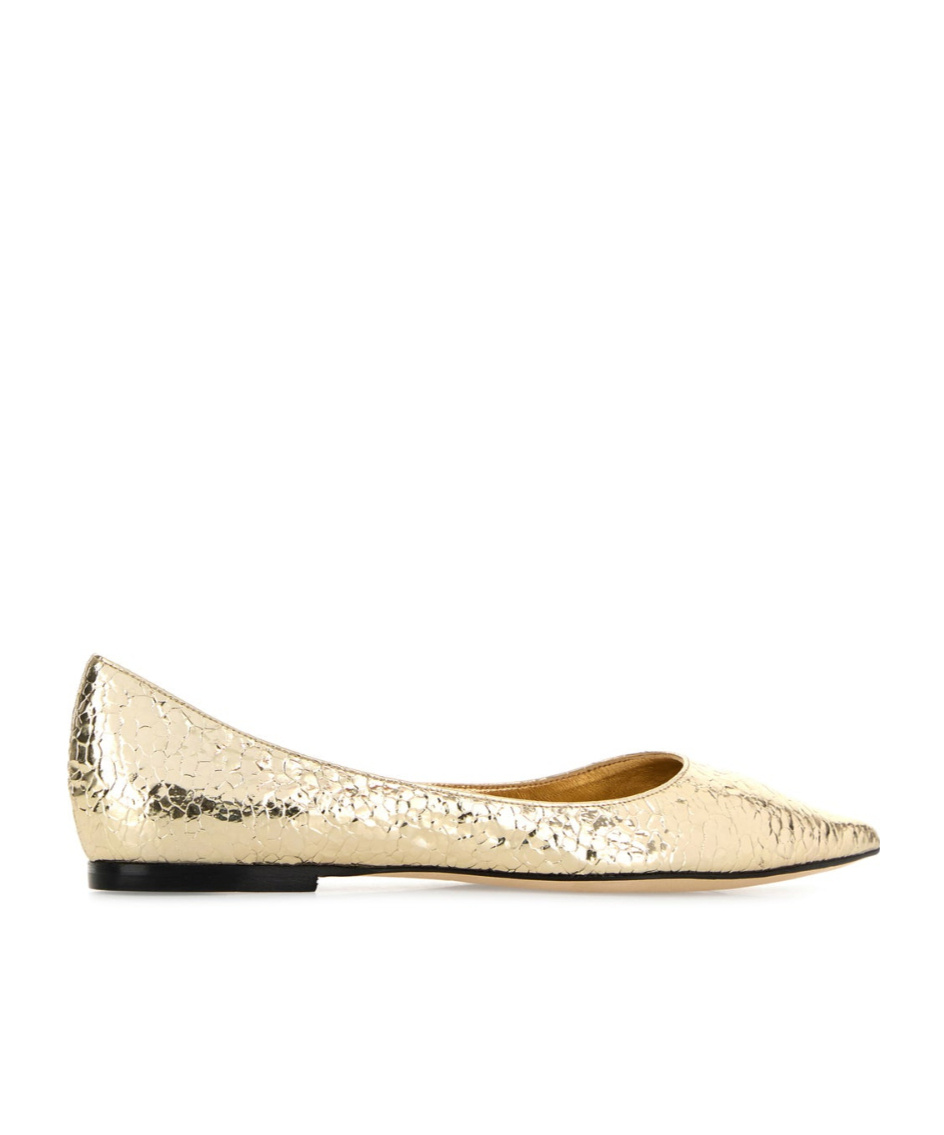 Jimmy Choo Love Ballet Shoes In Gold