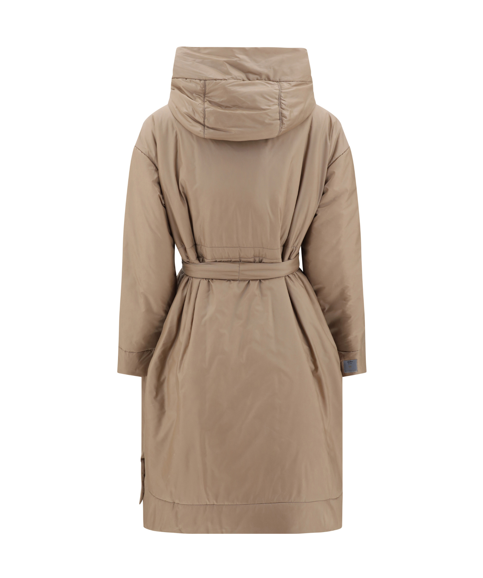 Shop Max Mara Belted Drawstring Coat In Nude