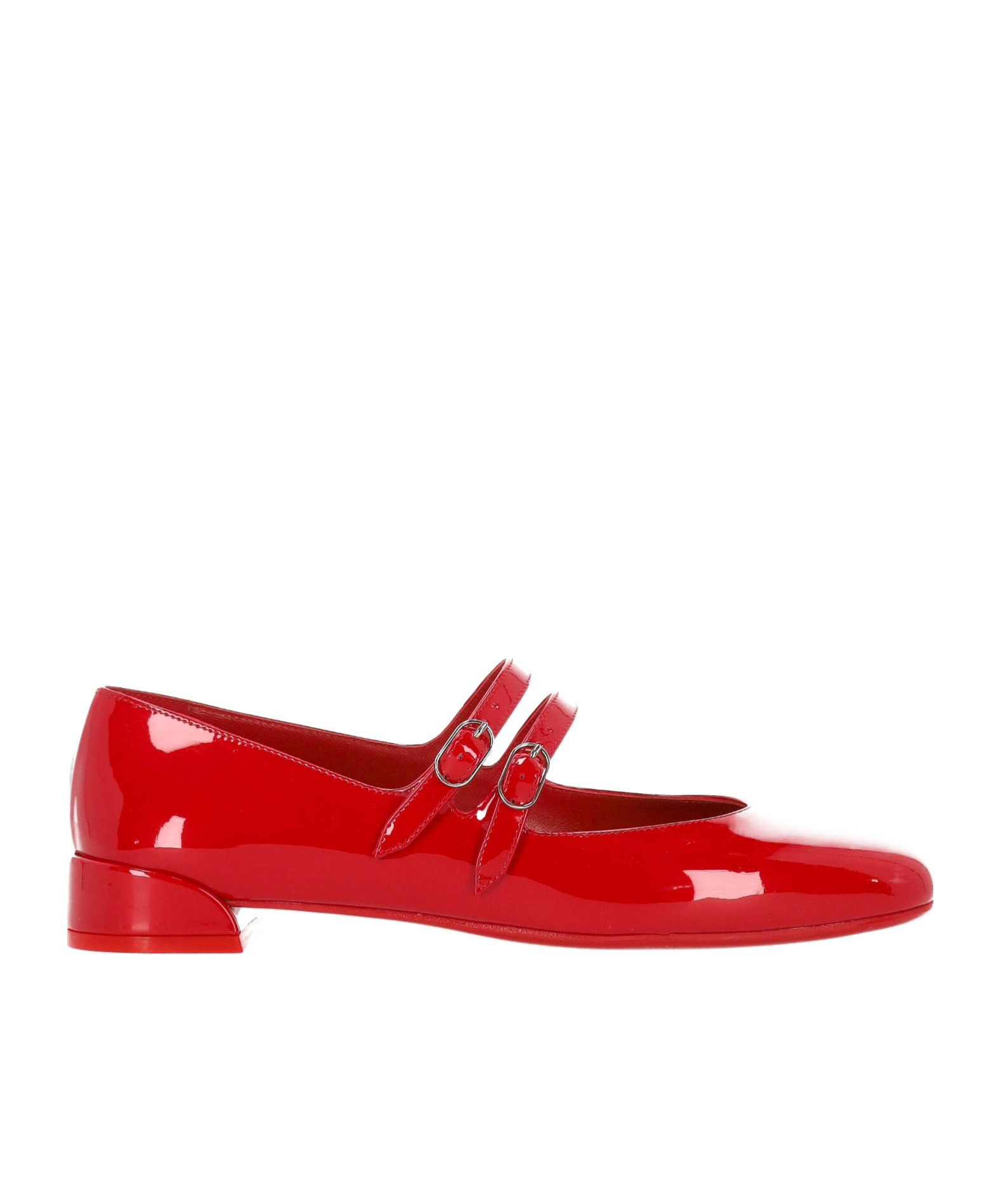 Christian Louboutin Round Toe Ballet Shoes In Red