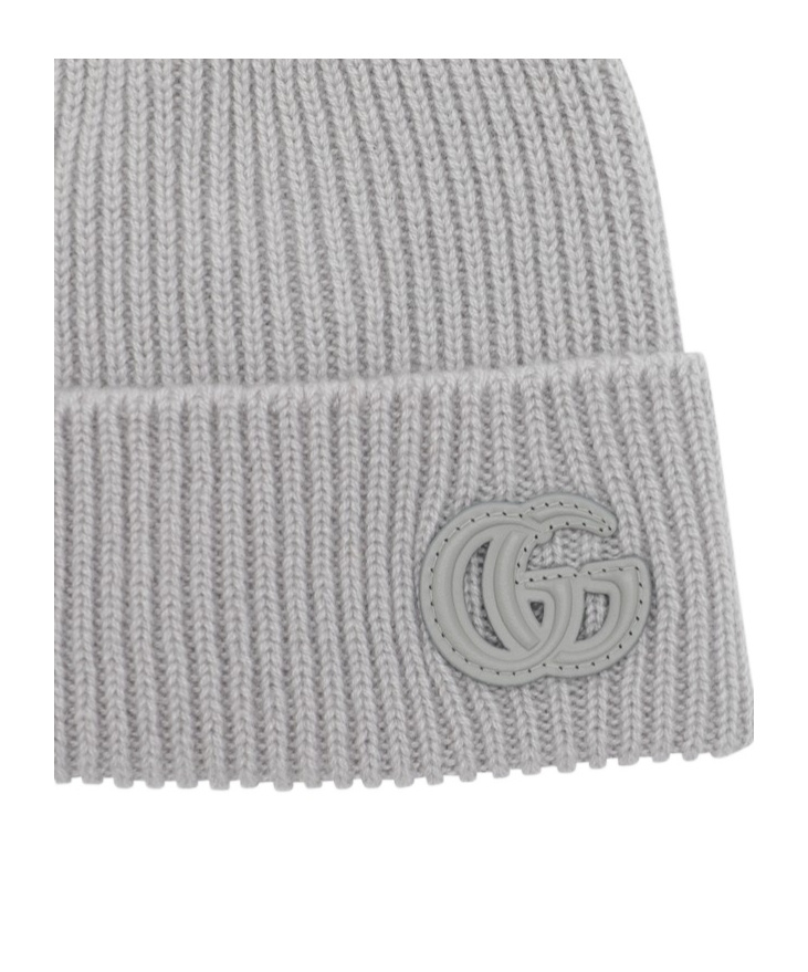 Gucci Knitted Cuffed Beanie In Gray