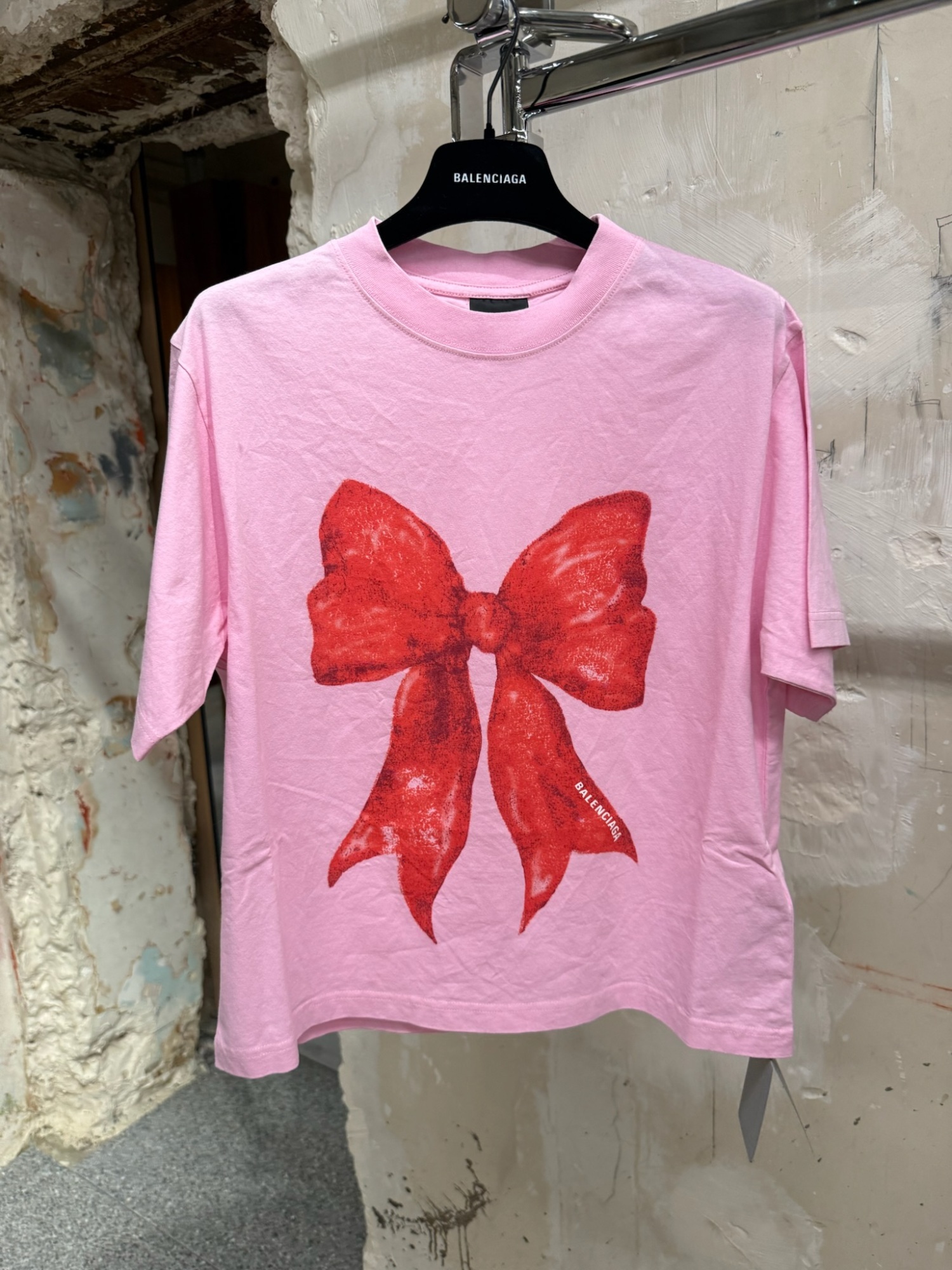 Balenciaga Crew Neck T-shirt In Pink