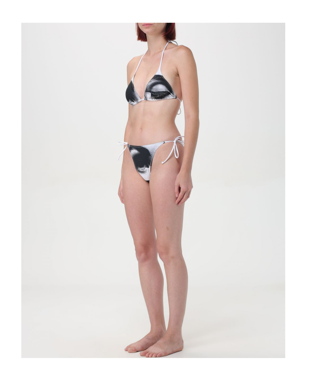 Jean Paul Gaultier Black 'the Eyes And Lips' Bikini In Nude