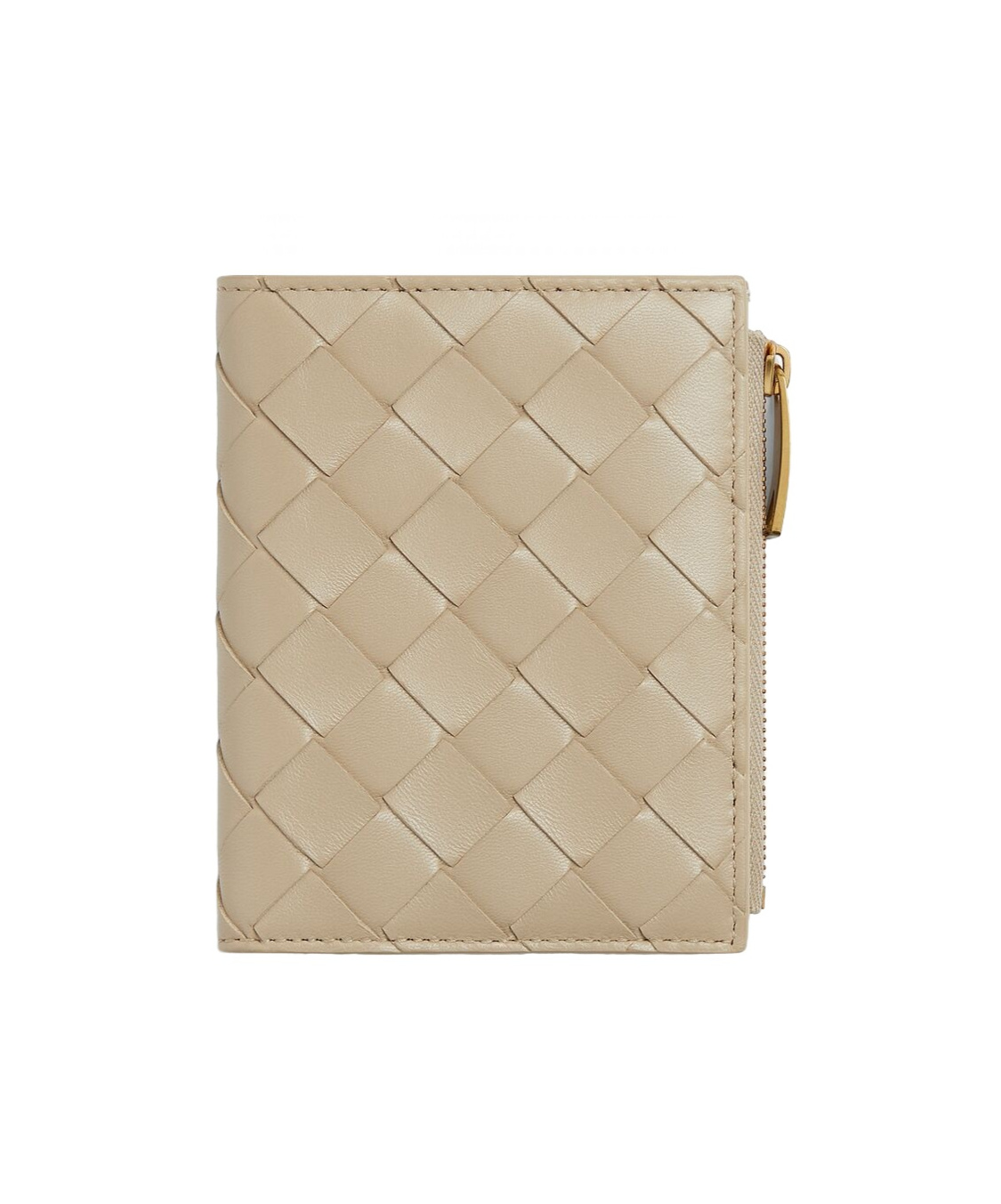 Bottega Veneta Small Double Folding Wallet In Nude