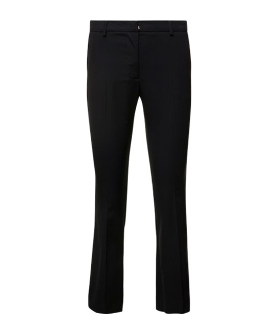 Pt Torino Pressed Crease Flared Trousers In Black