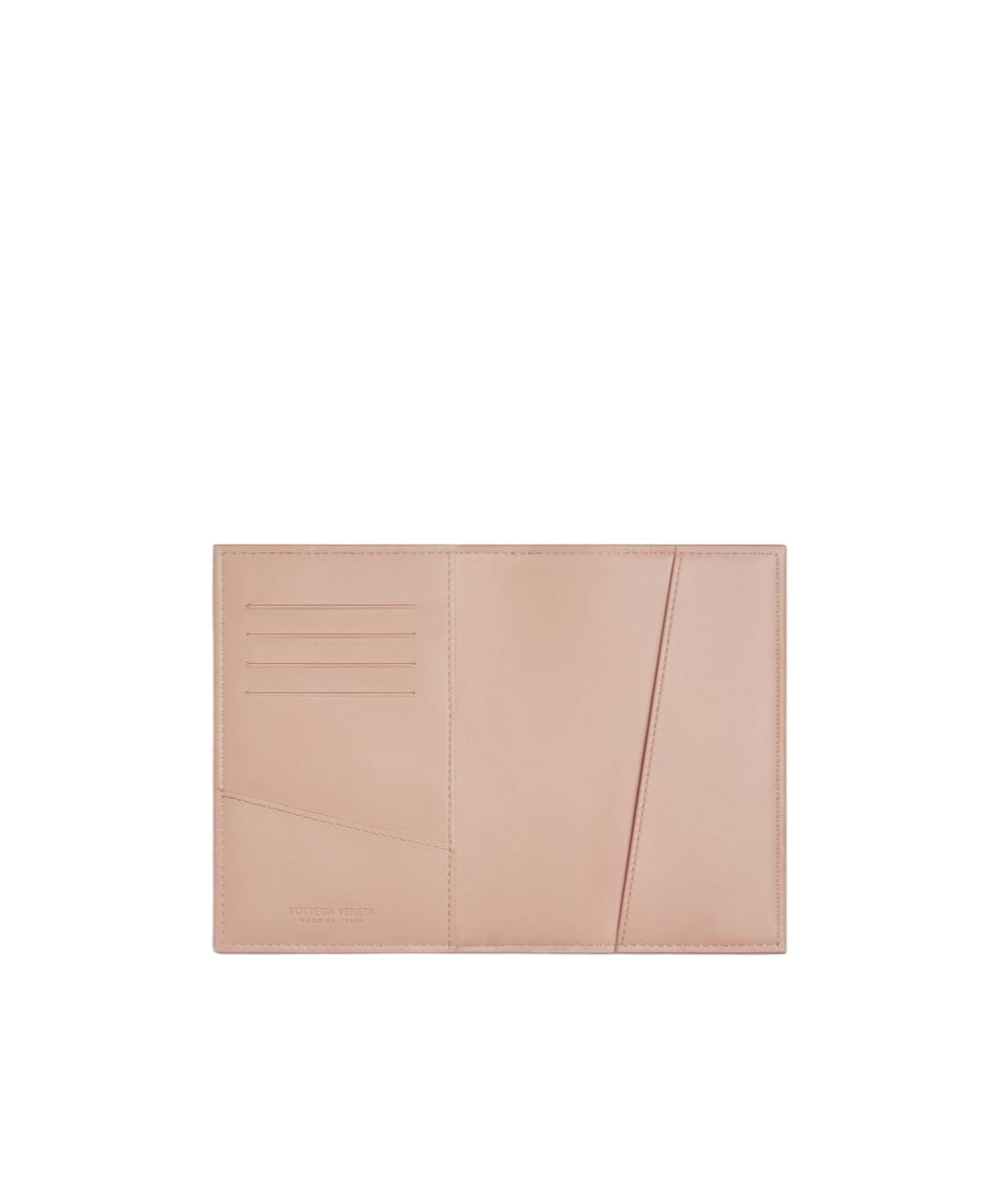 Bottega Veneta Woven Pattern Card Bag In Nude
