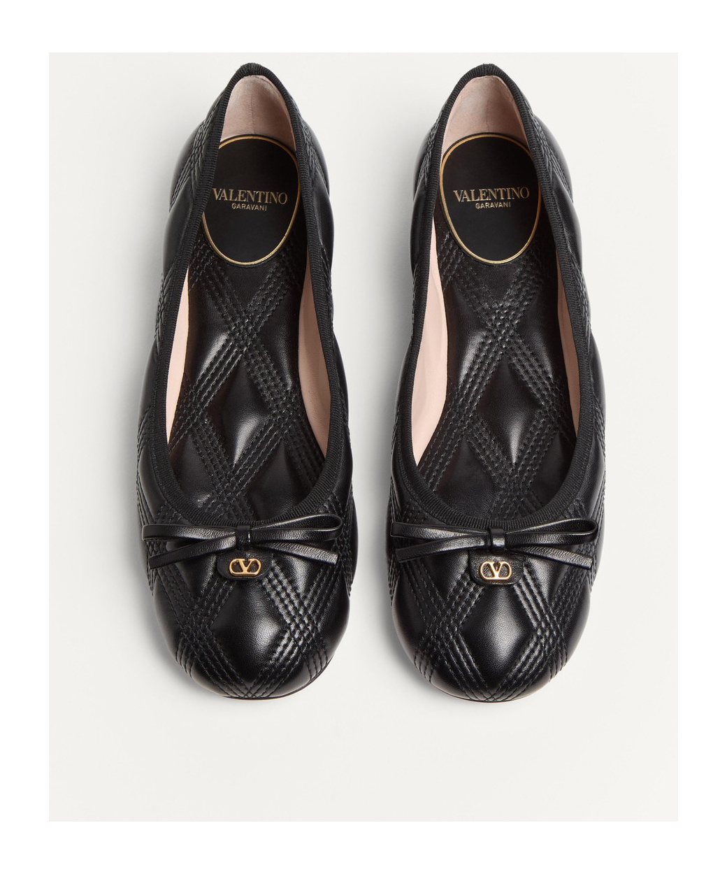 Valentino Garavani Quiltie Ballerina 67 In Quilted Nappa Leather Woman Black 37 In Black