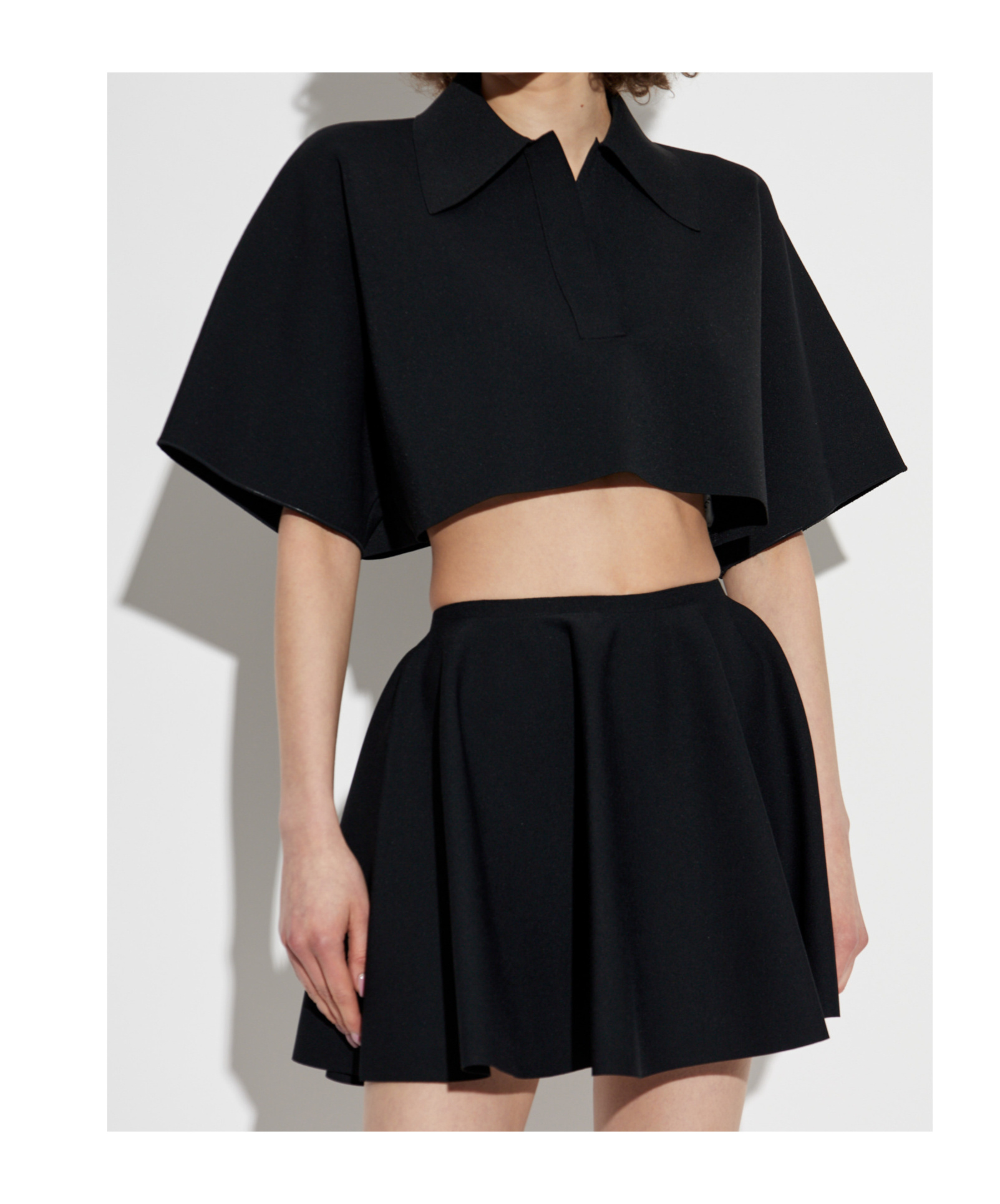 Shop Alaïa Lapel Short Sleeve Polo Shirt In Black
