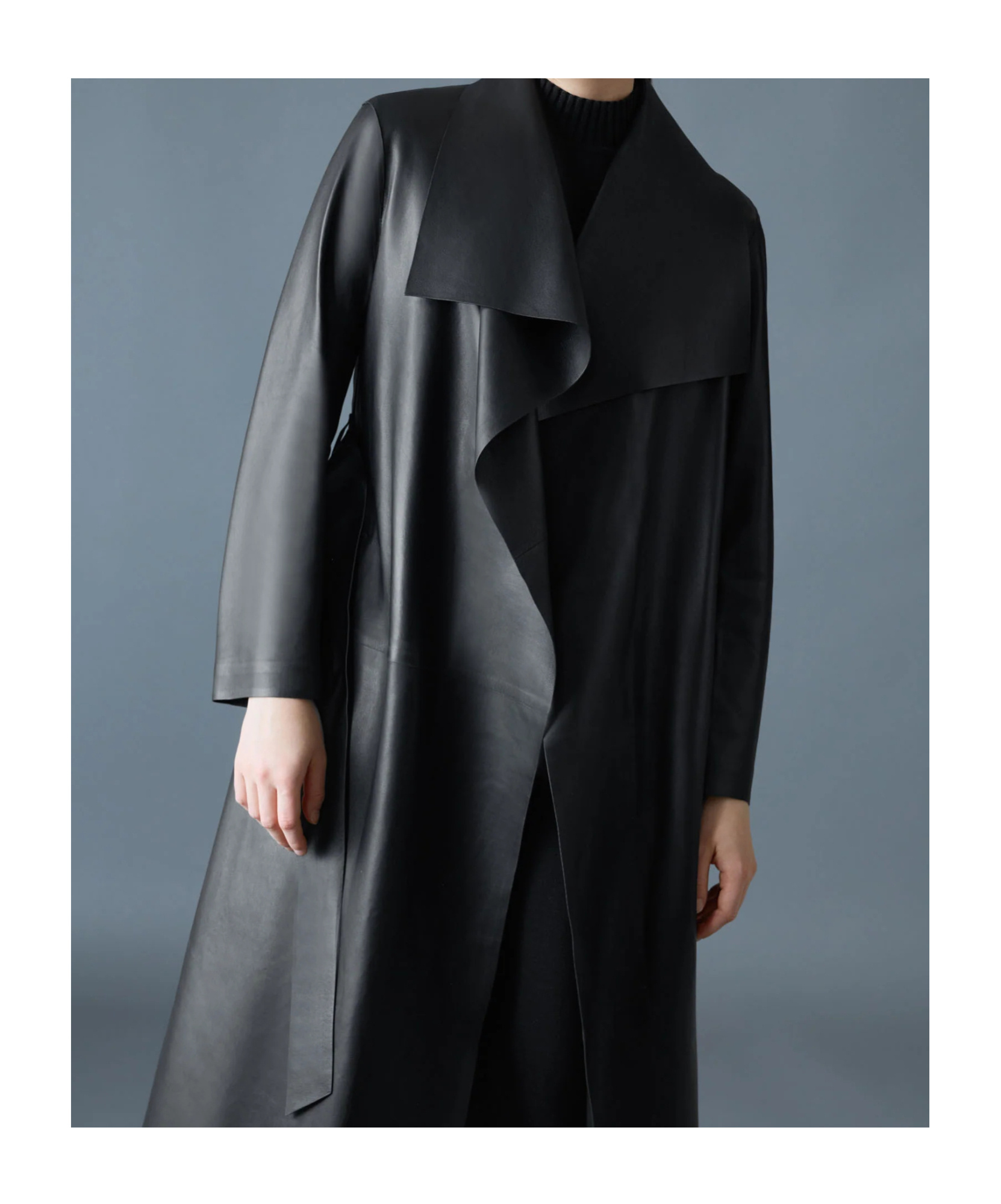 Mackage Long Wrap Coat In Black