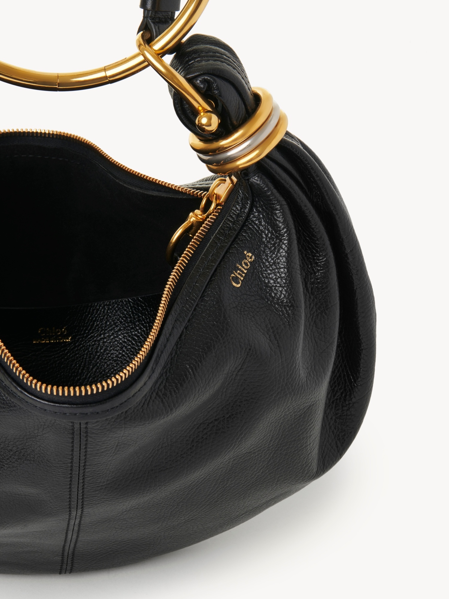 Shop Chloé Small Bracelet Hobo Shoulder Bag In Black