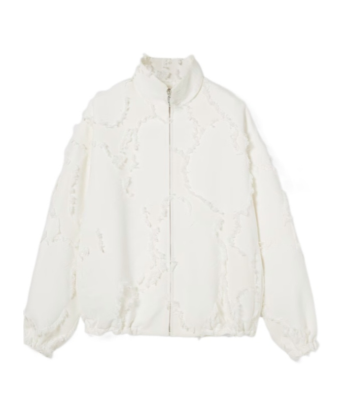 Gucci Cotton Wool Fil Coupe Zip Jacket In Off White