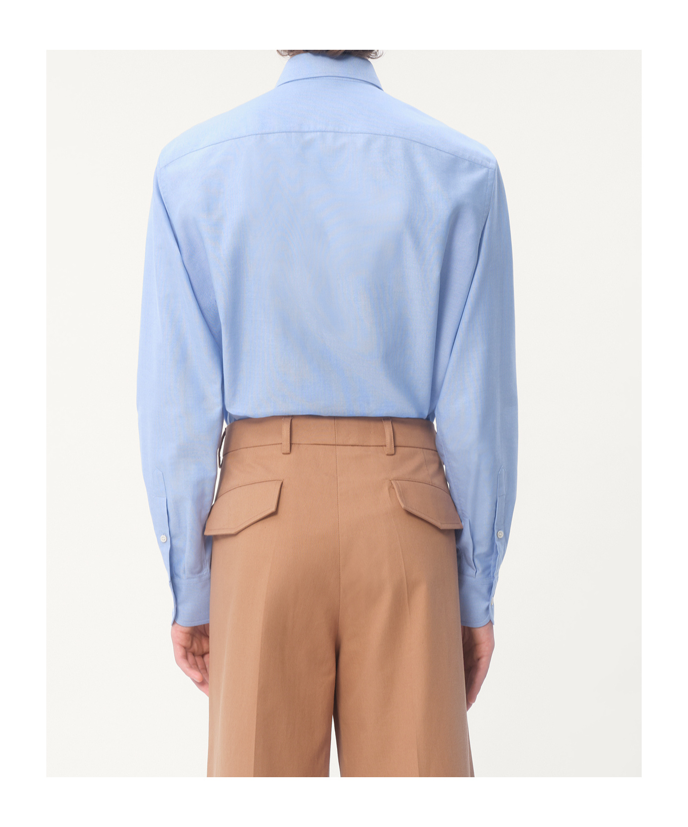 Valentino Camicia Maniche Lunghe Vlogo Signature Shirts Light Blue In Blue