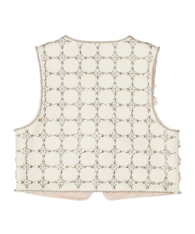 Roger Vivier Waistcoat In Leather In Off White