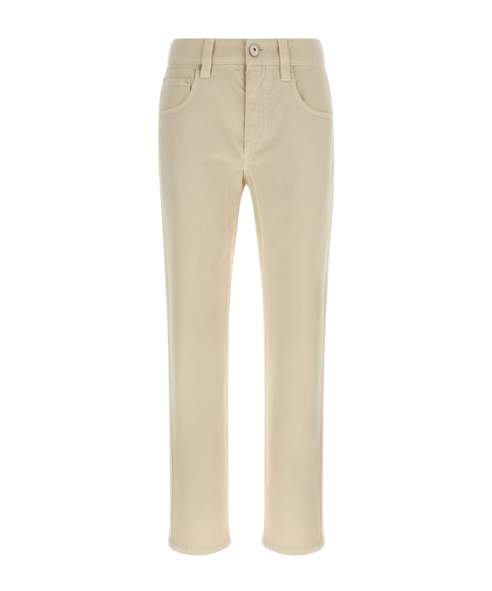 Brunello Cucinelli Crop Pants With Belt Loops And Pockets In Neutral