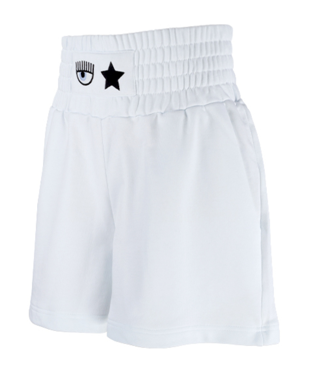 Shop Chiara Ferragni Eye-like Motif Shorts In White