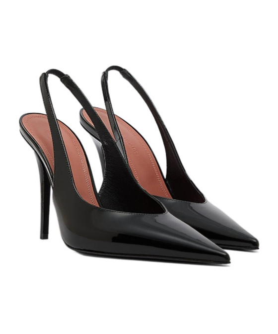 Amina Muaddi Pointed High-heeled Sandals In Black