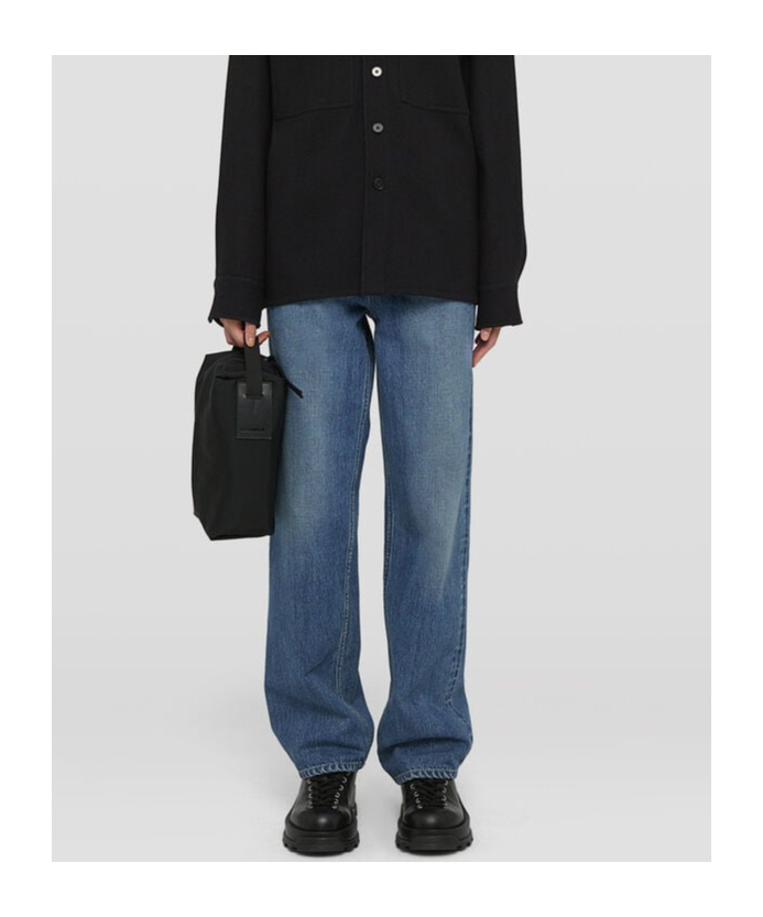 Jil Sander Straight-leg-jeans Mit Logo-applikation In Blue