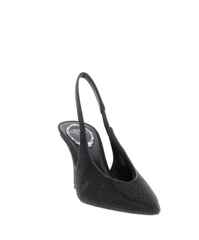 René Caovilla Slingback High-heeled Sandals In Black