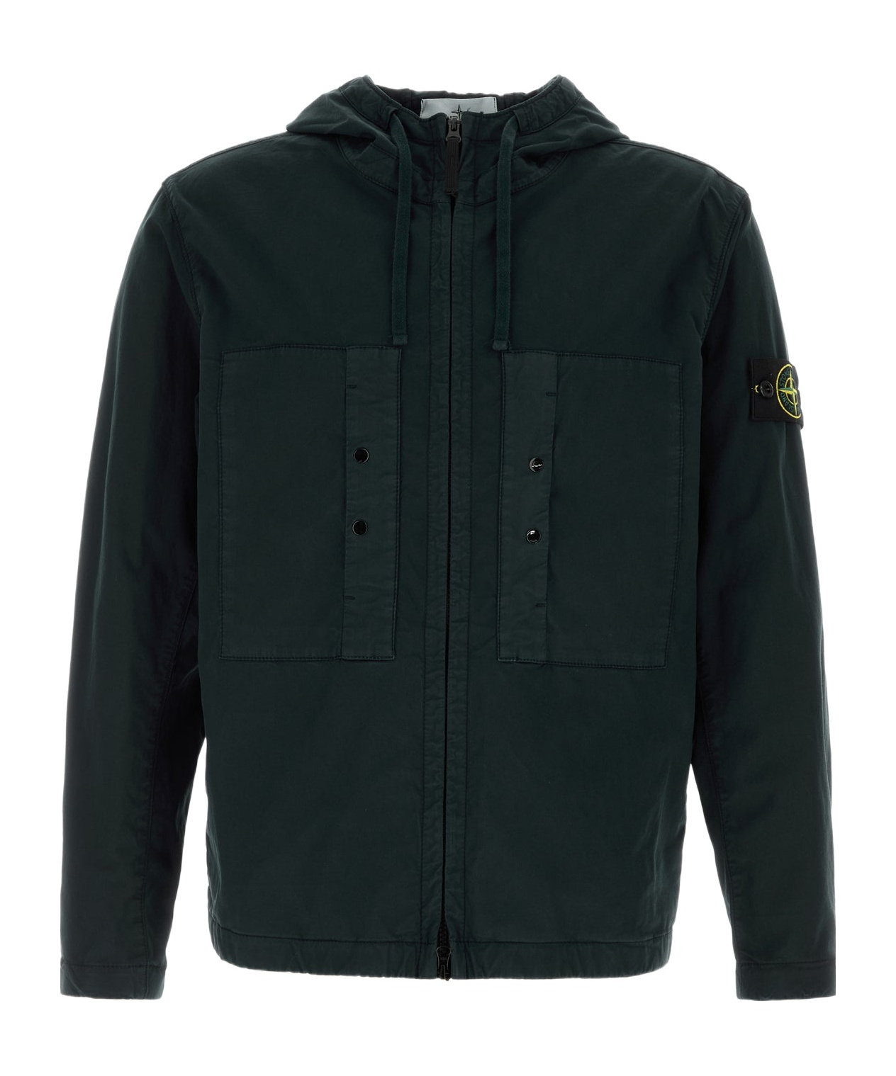 Stone Island Men Navy Blue Stretch Cotton Jacket