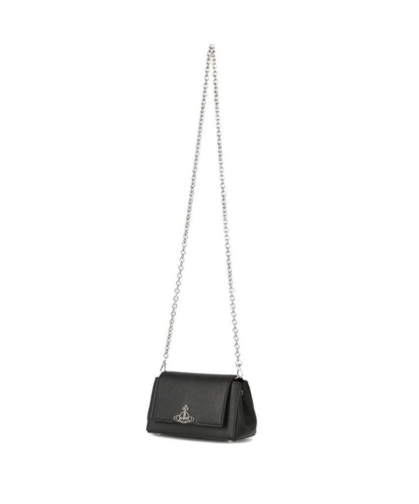 Vivienne Westwood Hazel Black Handbag With Front Orb Logo In Faux Leather Woman In Black