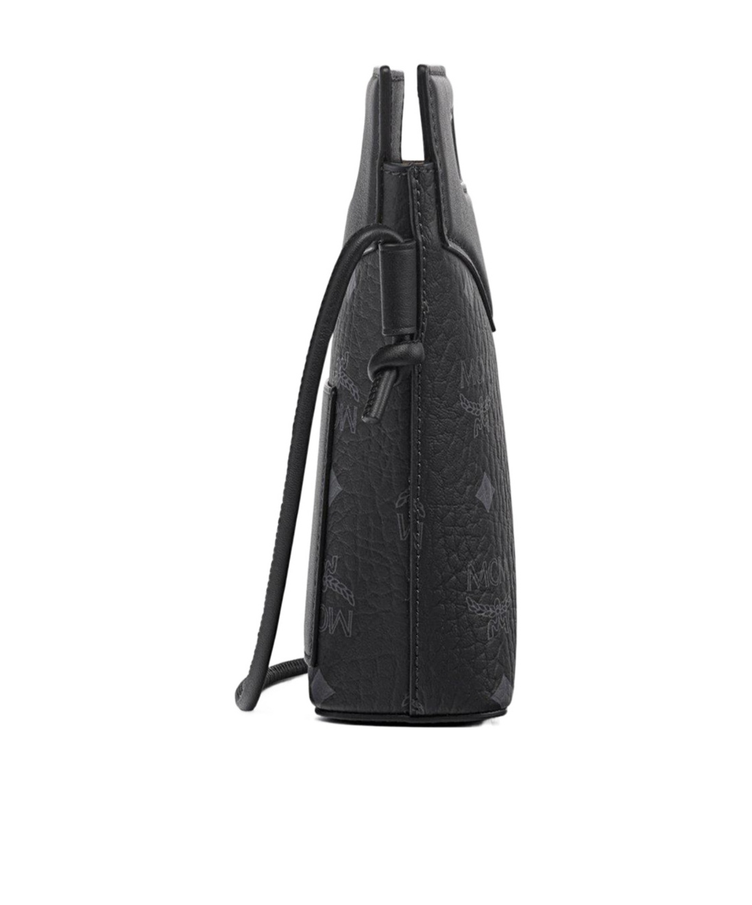 Shop Mcm Diamond Crossbody Pouch In Visetos Leather Mix In Black