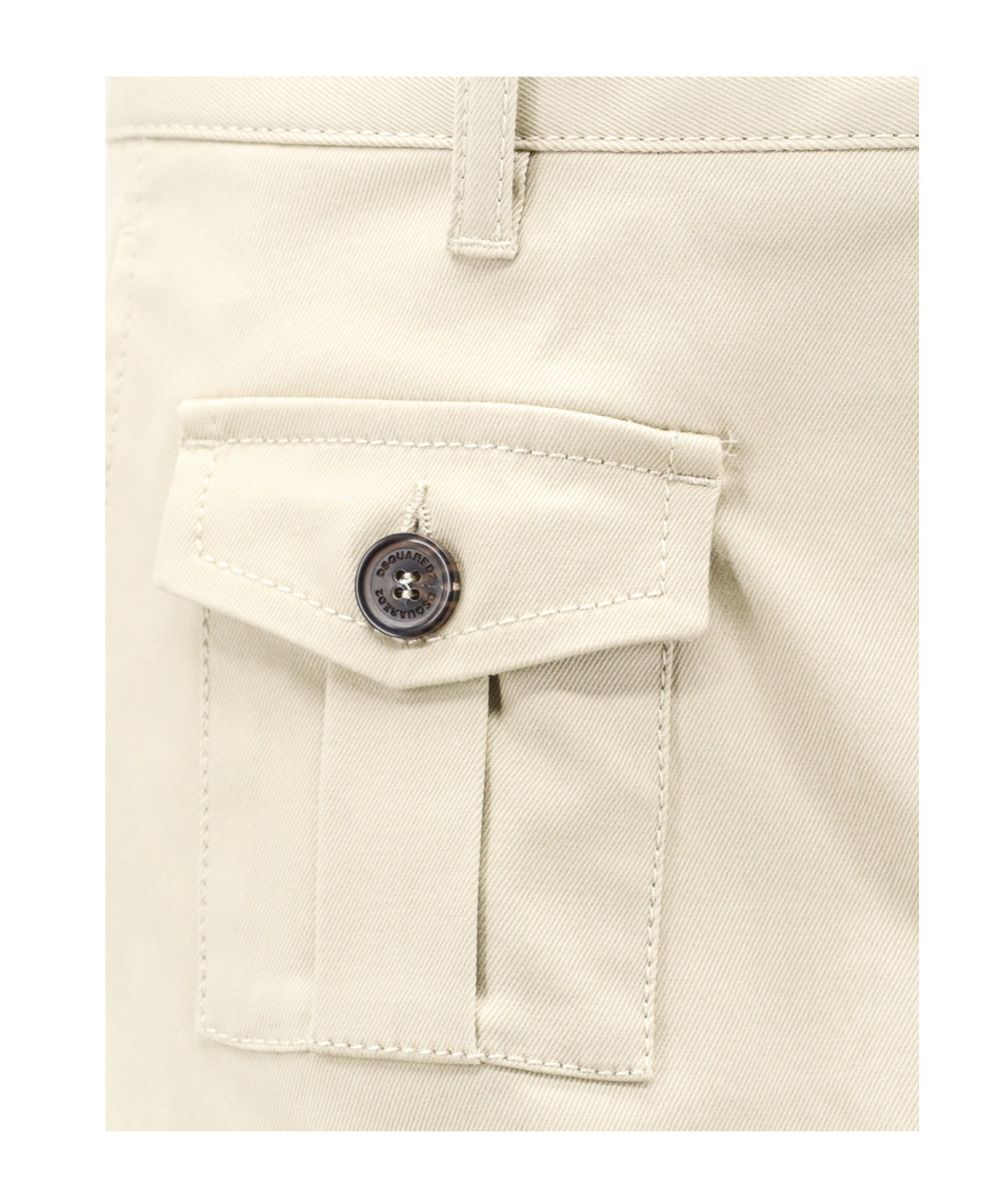 Dsquared2 Cotton Cargo Trouser With Logo Patch In Nude